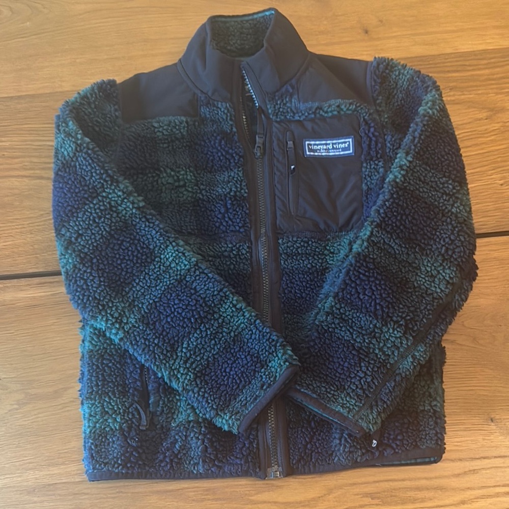 Vineyard Vines Blue and Green Fleece Jacket